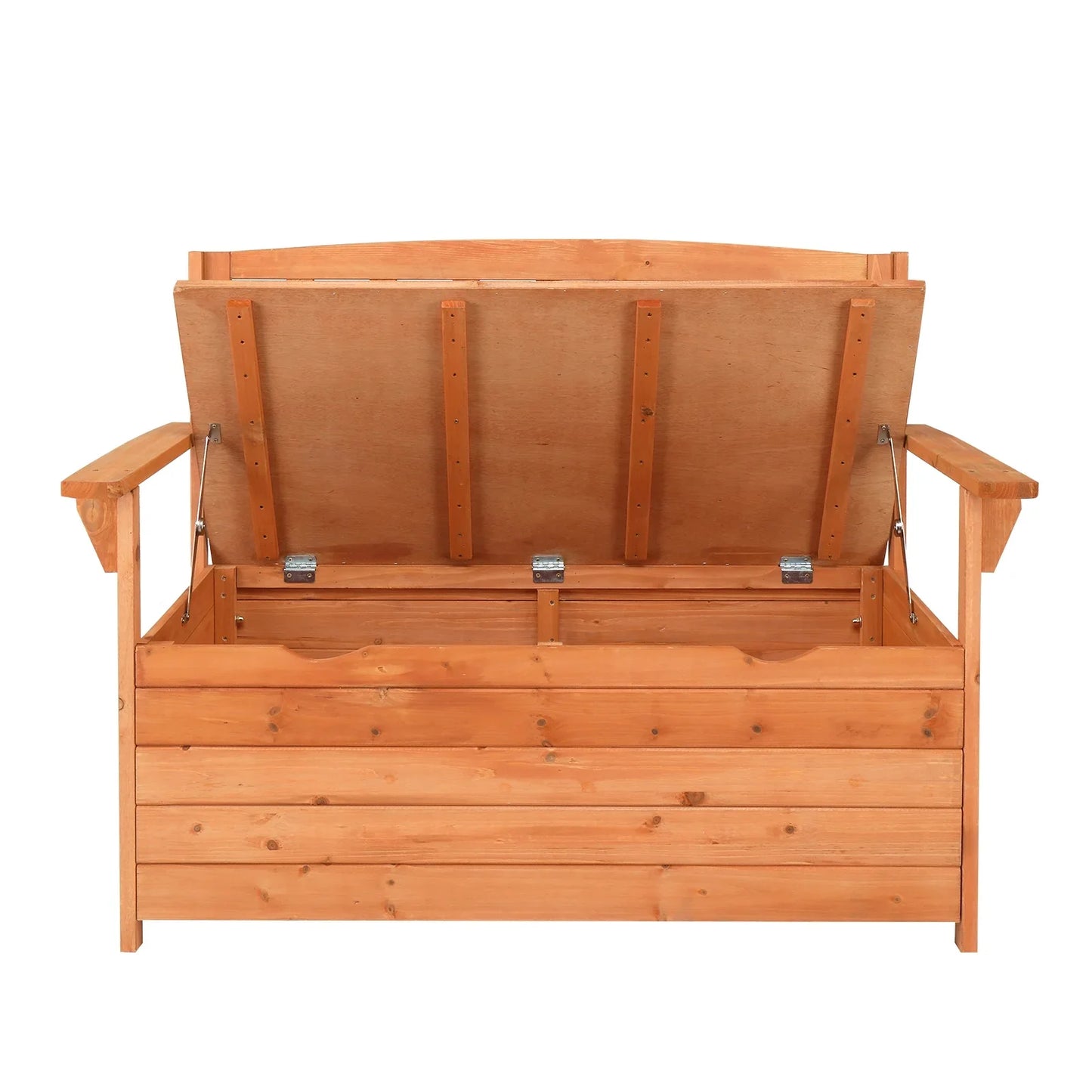 Zimtown Outdoor Storage Bench Deck Box for Patio Furniture, Front Porch Decor and Outdoor Seating - Cedar
