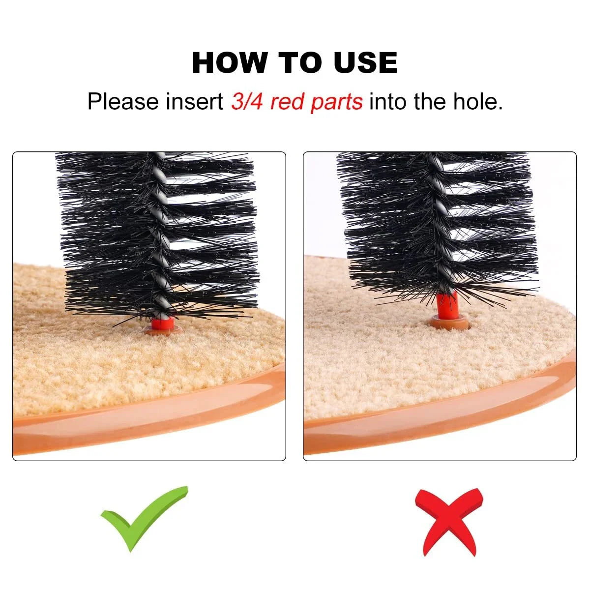 Cat Self-Groomer Arch, Cat Back Scratcher Cat Brush, Bristle Ring Brush Cat Arch with Carpeted Base, Back Scratcher and Massager for All Size Cats