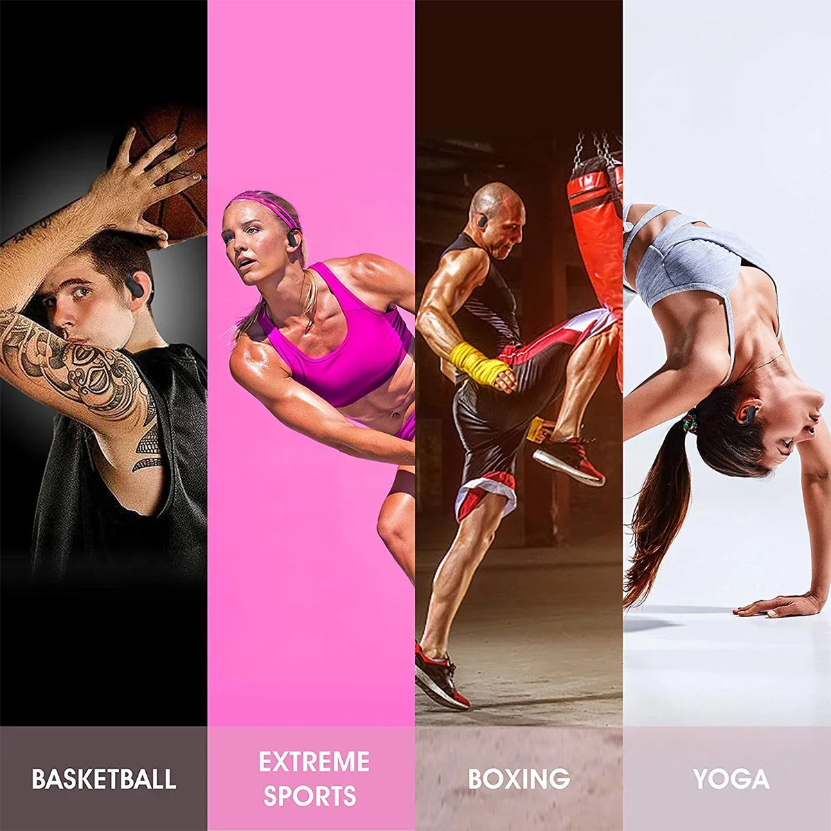 Wireless Earbuds, 60H Playback Bluetooth 5.3 Headphones,Noise Cancelling Wireless Headphones with LED Battery Display, Mics Clear Call, IPX6 Waterproof Bluetooth Earbuds for Workout Sports (BLACK)