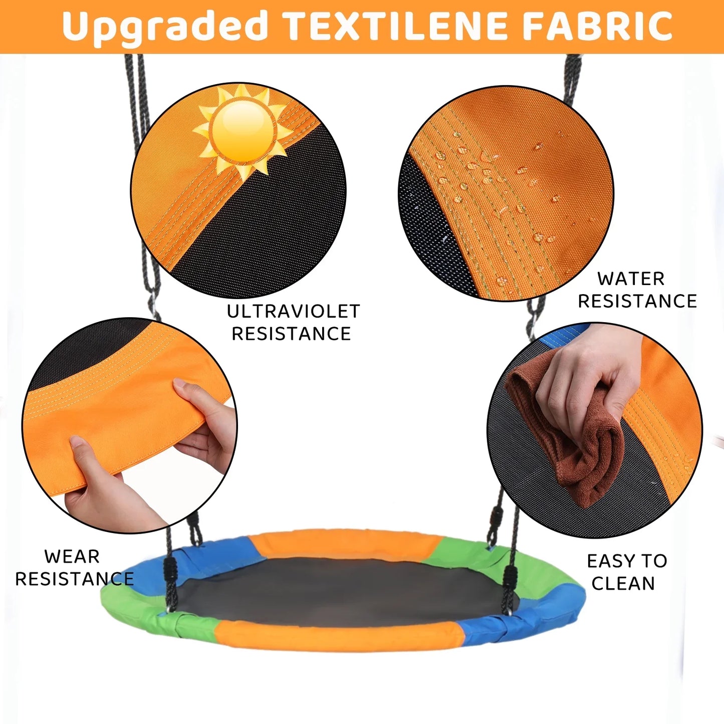 Ktaxon 550lbs Capacity Kids Swing Set with Heavy Duty A-Frame Metal Swing Stand, 40" Saucer Swing, for Backyard, Playground, Outdoor