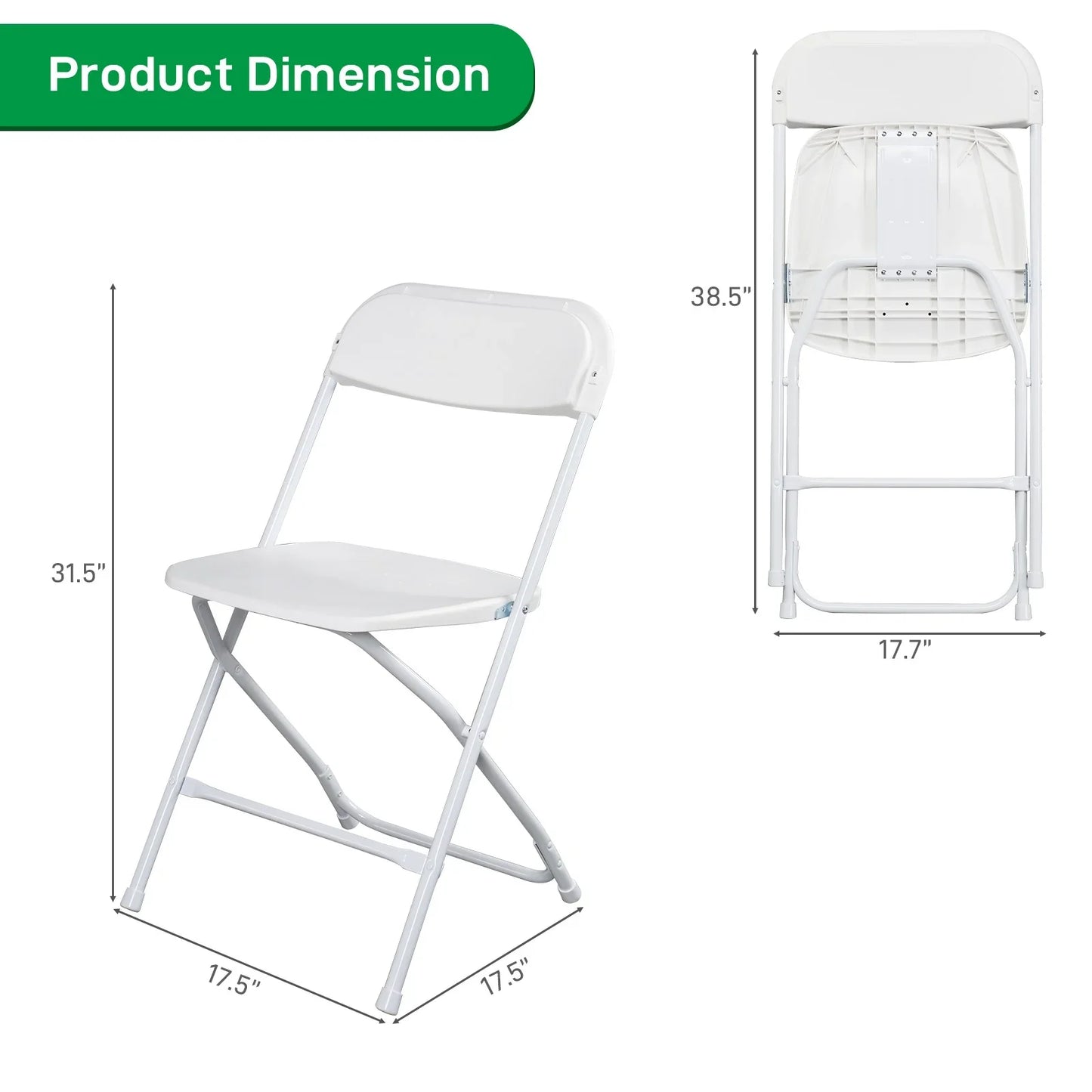 Ktaxon 10 Pack Commercial Plastic Folding Chairs Stackable Wedding Party Chairs Portable Chairs for Outdoor White