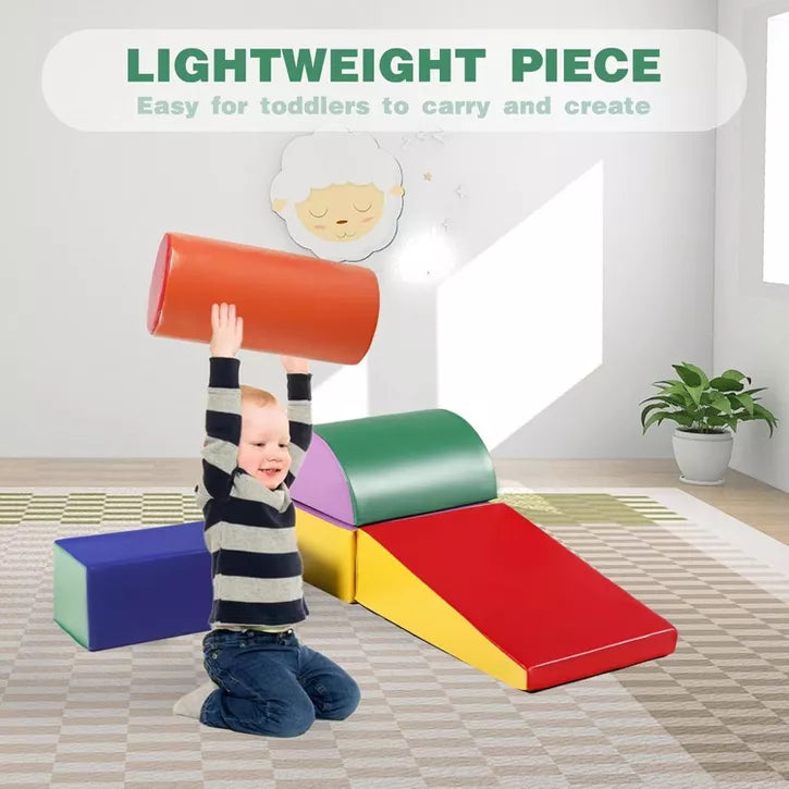 Kinder King Climb and Crawl Activity Play Set for Toddler, Soft Foam Block for Climbing, Crawling and Sliding