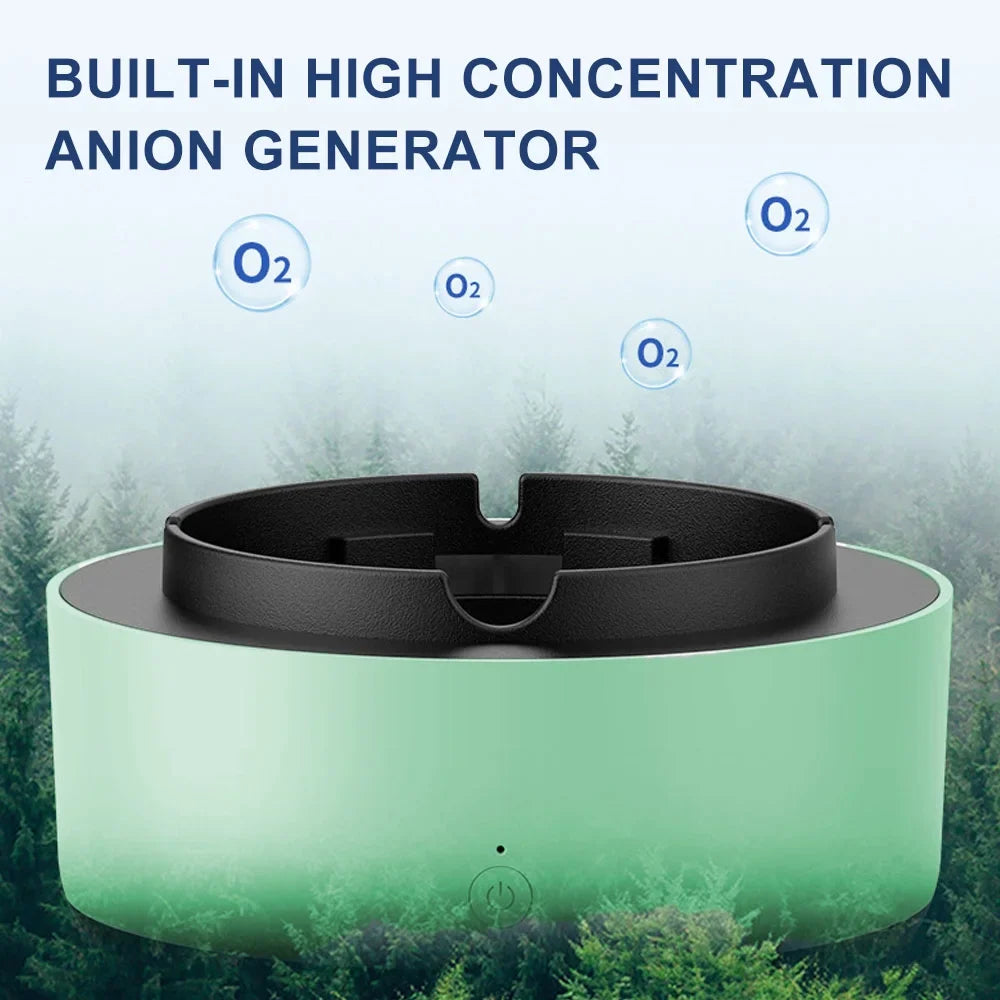 ARCTICICE Smart Smokeless Ashtray Purifier for Car Home Patio, Portable Ash Tray Indoor Outdoor Use, Green