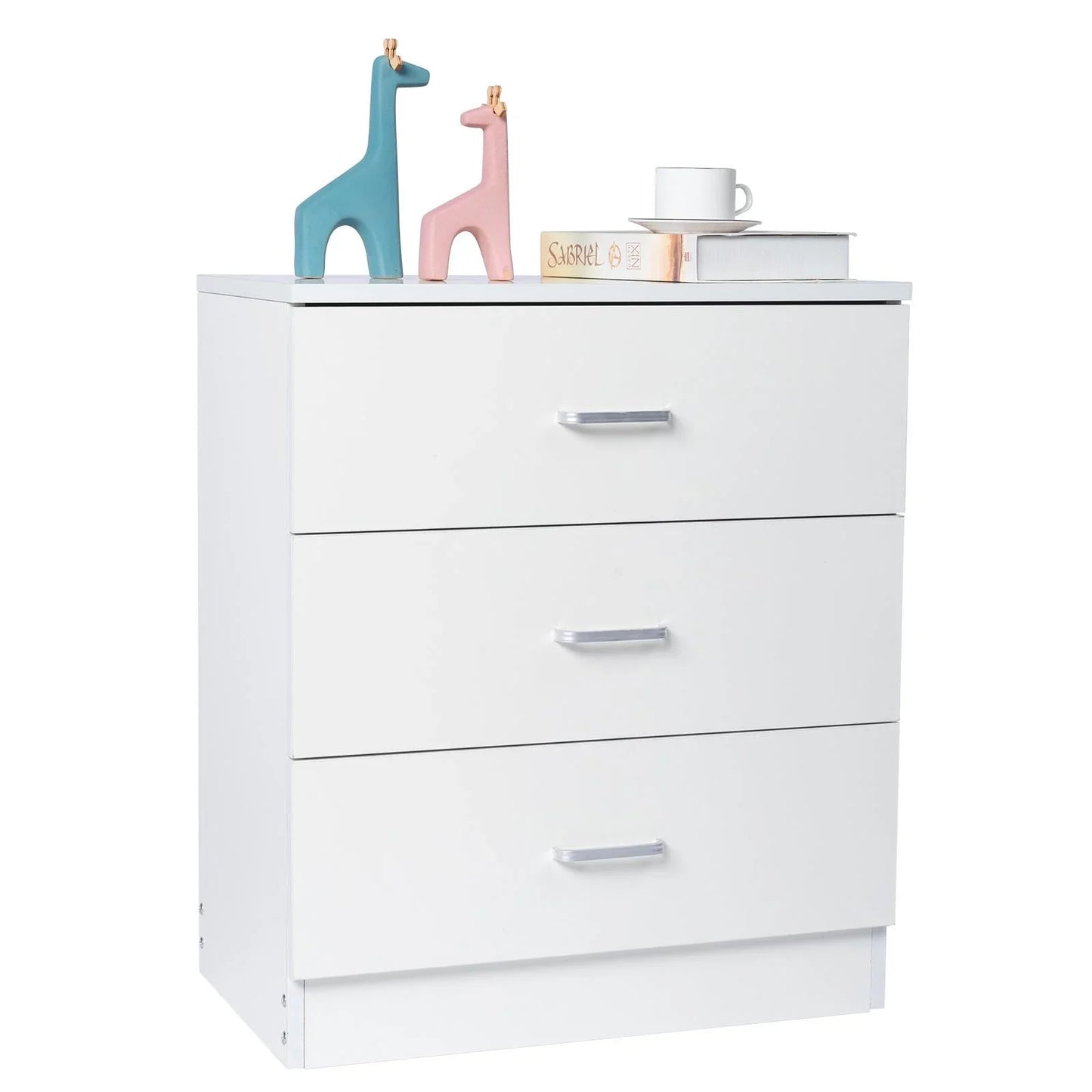 Ktaxon Modern White 3 Drawer Dresser Bedroom White Finish