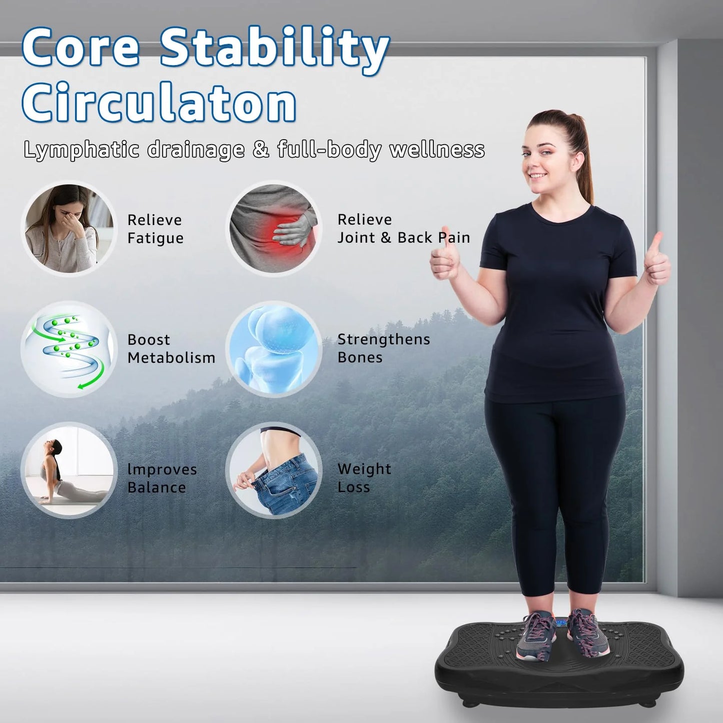 Jacgood XXL Vibration Plate, 330lbs 120 Levels Whole Body Workout Vibration Fitness Platform w/ Resistance Bands - Home Training Equipment for Wellness and Fitness