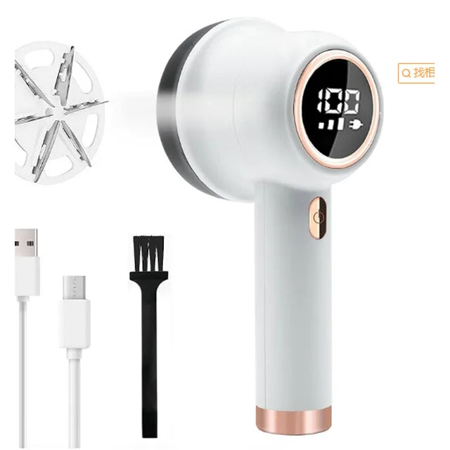 VAVSEA Fabric Shaver Lint Remover Rechargeable, Electric Hair Remover Shaver for Sweaters, Sofas, Furniture (White)