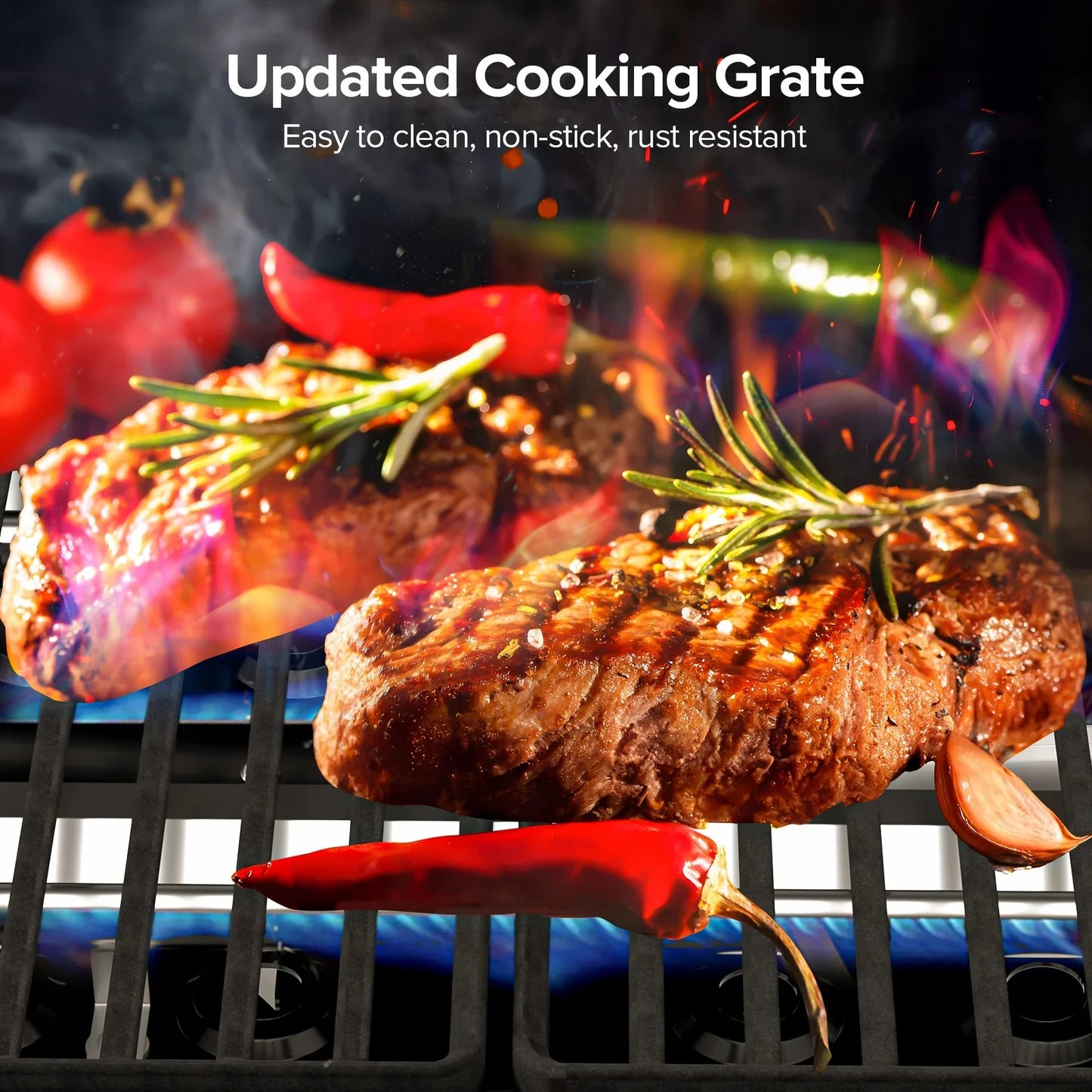 LHRIVER Portable 348 sq.in Stand-Up Propane Grill, 15000 BTU Folding Gas Grill Cart with Side Table & 2 Wheels for Camping, Patio