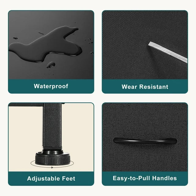 Lockers for Bedroom with 9 Fabric Drawers, Tall Chest Organizer Units for Clothing, Closet, Kidsroom, Storage Tower with Cabinet, Metal Frame, Wooden Top, Lightweight Nursery Furniture - Black