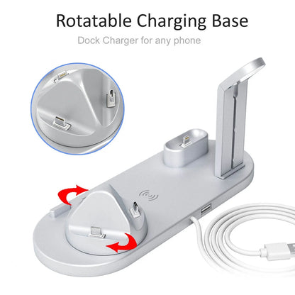 New Version Fast Charging Stand, Fast Wireless Charging Dock Station, 4 in 1 Wireless Charging Station for iPhone, Watch, Pods, Androids, Charger Stand for Multiple Devices