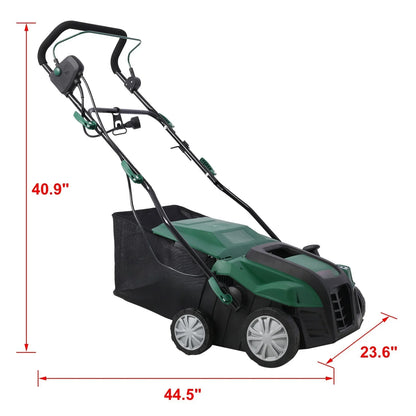 Ktaxon Garden Scarifier, 2-in-1 16INCH Dethatcher Scarifier,15 Amp Electric Lawn Dethatcher,Removable Collection Bag extra large 58QT