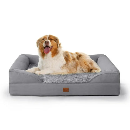 Gimars Orthopedic Thicken Egg Foam Ultra Soft Dog Beds for Large Dog Waterproof High Supportive Bolsters with Easy Clean Removable Washable Pet Beds Cover for Large Medium Small & Aging Dogs