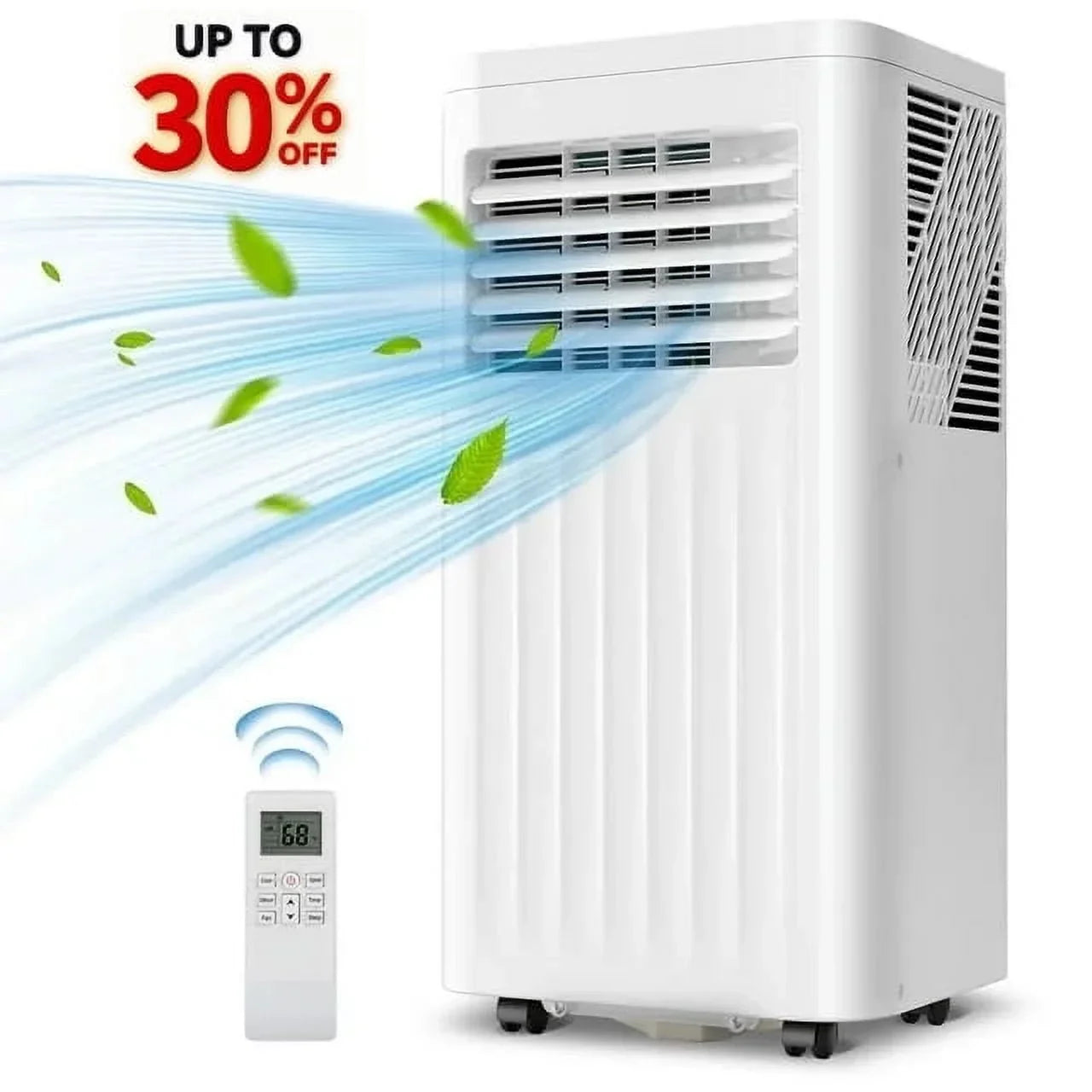 Havato 5000BTU (8000BTU ASHRAE) Portable Air Conditioner with Dehumidifier/Fan/Cooler, Covers to 150 Sq.Ft., Remote Control, White