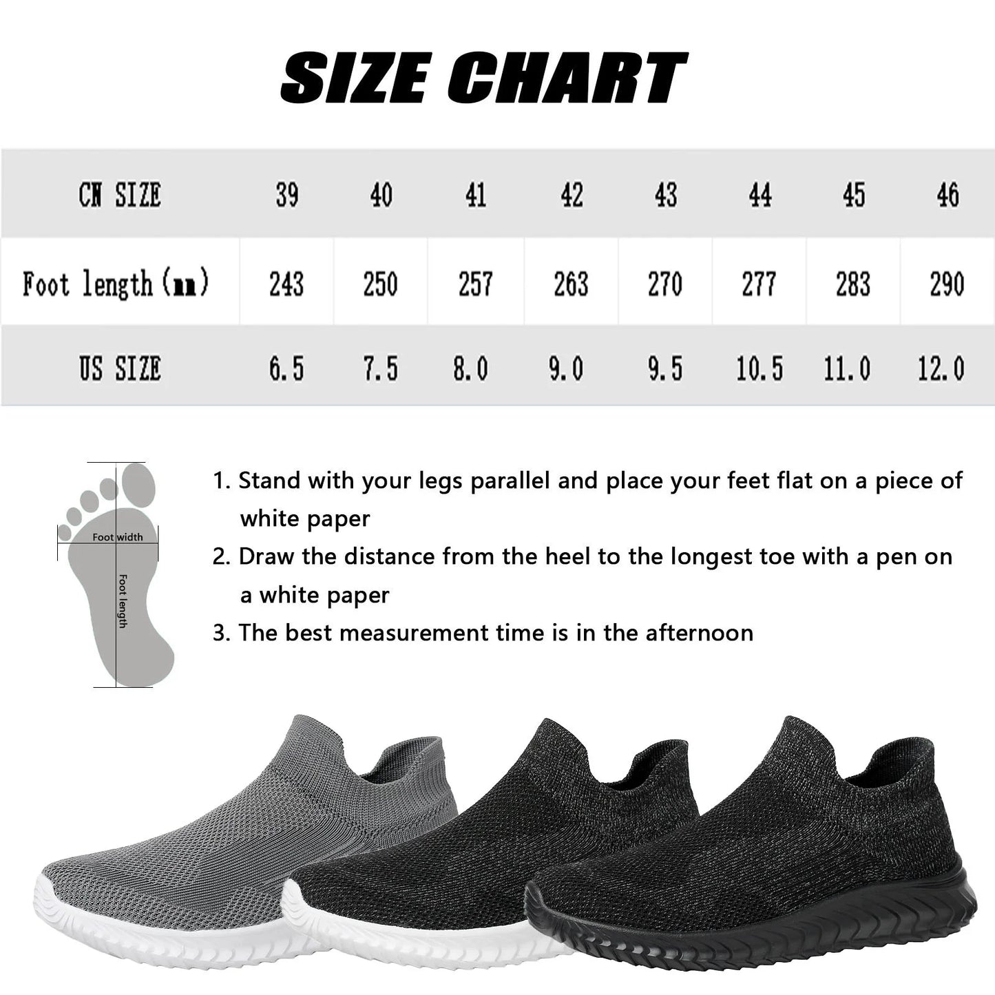 LASUDRAA Mens Walking Shoes Slip on Sneakers Running Tennis Lightweight Breathable Fit Socks Shoes