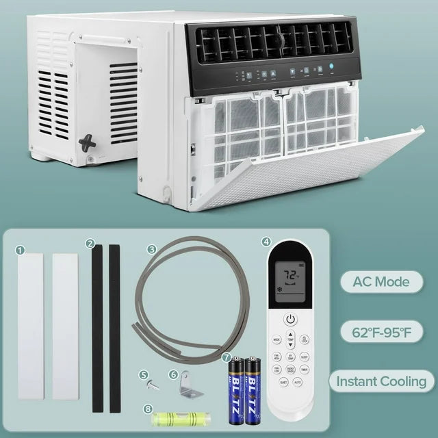 Havato 6000 BTU (10000BTU ASHERE ) Cools 450 Sq.ft w/ Wi-Fi & Remote Window Air Conditioner, White