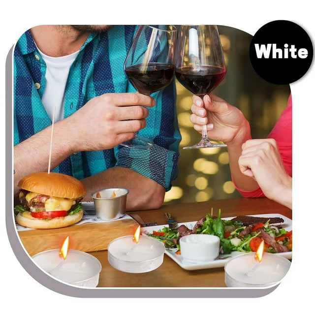 Aiteng 50Pcs Smokeless Small Candles Dripless & Long Lasting Mini Tea Light Candles for Dinners Parities Home Decoration Wedding, White