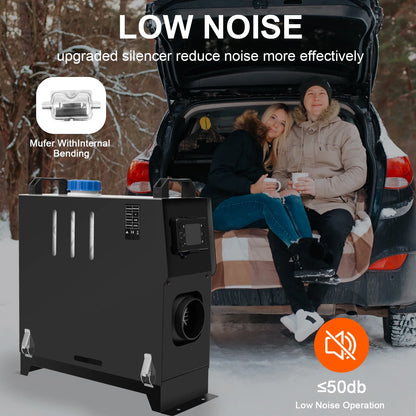 Jacgood 12V 8KW Diesel Air Heater, Diesel Heater All in One with LCD Display, Remote Control, Silencer, Fast Heating for RV Truck, Boat, Camper, Car Trailer, Motorhomes, Caravans，Black