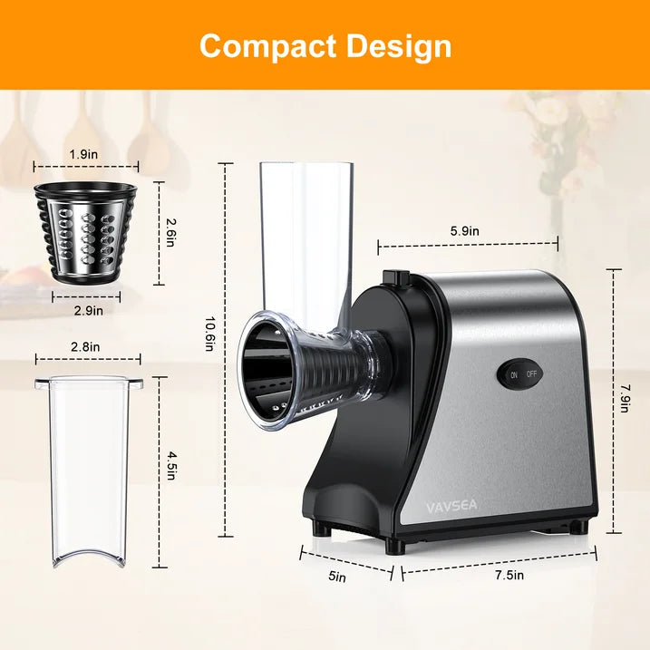 Electric Cheese Grater Shredder, Electric Salad Maker for Home Kitchen Use, One-Touch Easy Control, Electric Grater for Vegetables