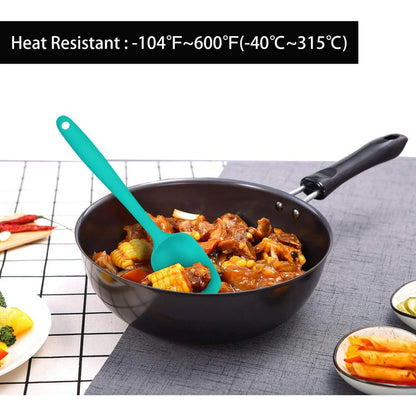 Food Grade Silicone Rubber Spatula Set for Baking, 5 Pcs Cooking, and Mixing High Heat Resistant Non Stick Dishwasher BPA-Free Multicolor