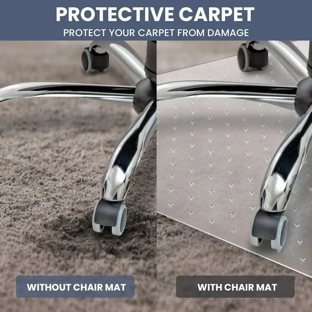 HOMWOO Office Chair Mat for Carpet Floor, Computer Desk Chair Mat for Low Pile Carpet, 36" x 48" Heavy Duty Polycarbonate Clear Floor Mat for Home Office