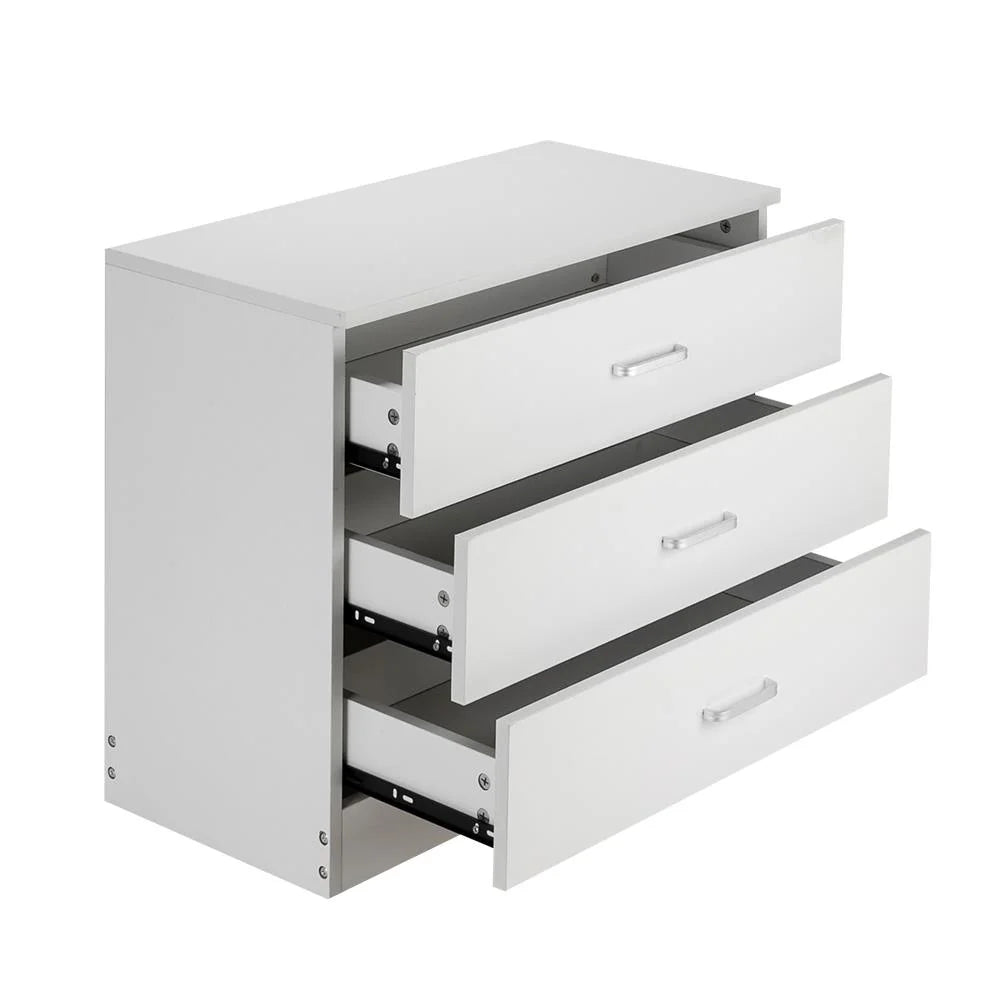 Ktaxon Modern White 3 Drawer Dresser Bedroom White Finish