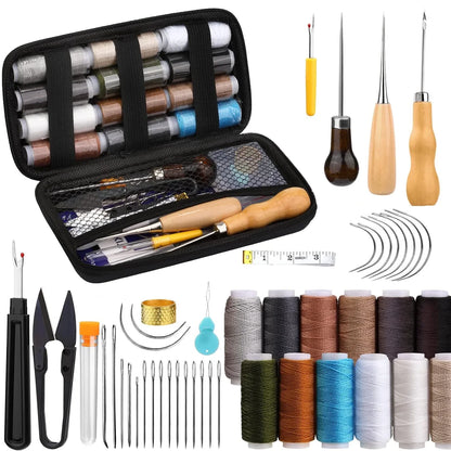 Leather Sewing Kit ,48 PCS Heavy Duty Sewing Kit for Carseat Carpet Shoes Backpack Repair DIY Crafting