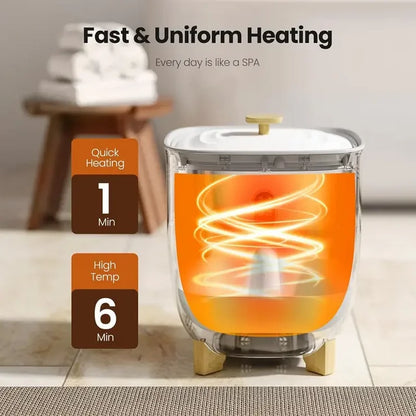 Auseo 6.6Gal Upgraded Capacity Towel Warmer, Quick Dual Heating Modes Auto Shut-Off, Fits 2 Blankets/Bathrobes