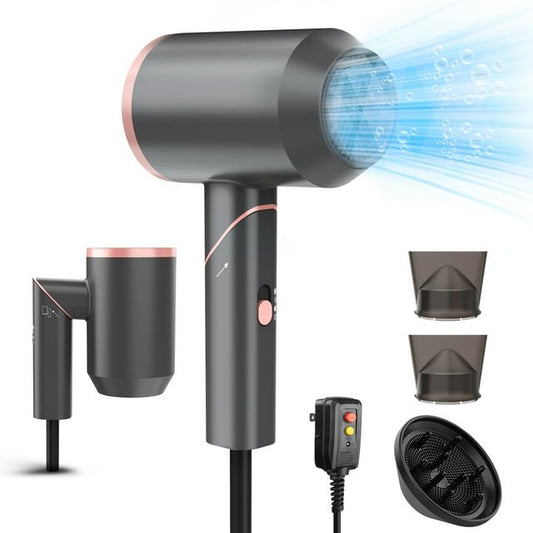 Hair Dryer with Diffuser and Concentrator, Professional Ionic Hair Dryer Fast Drying with 3 Heat Settings for Women
