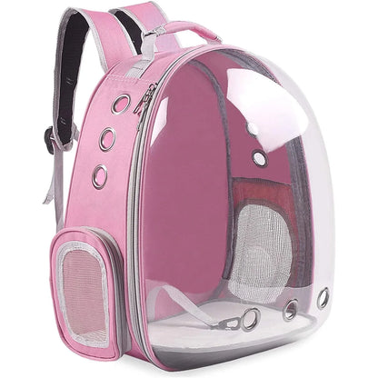 GoXteam Cat Backpack Carrier Bubble Carrying Bag, Small Dog Backpack Carrier for Small Medium Dogs Cats, Space Capsule Pet Carrier Dog Hiking Backpack, Airline Approved Travel Carrier - Pink