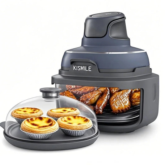 Kismile 26QT Multifunctional Stainless Steel Air Oven With Rotisserie Dehydrator, Healthy Cooking With Recipe, Built-in Timer, Thoughtful Light Button