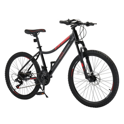 Ktaxon 24" Mountain Bike with Shimano 21 Speed, Disc Brakes, Kids Bicycles for Boys Girls