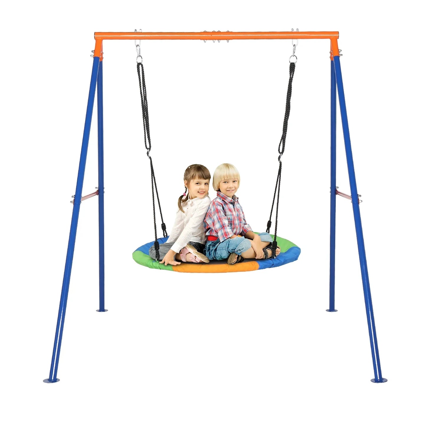 Ktaxon 550lbs Capacity Kids Swing Set with Heavy Duty A-Frame Metal Swing Stand, 40" Saucer Swing, for Backyard, Playground, Outdoor