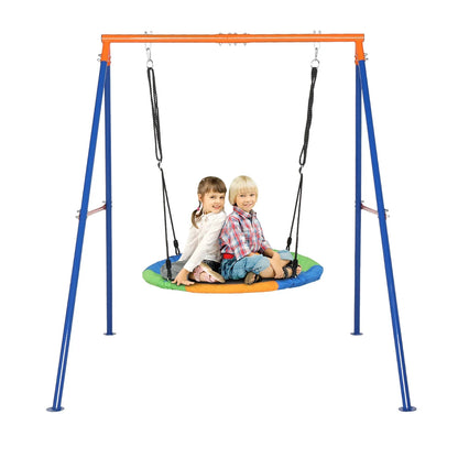 Ktaxon 550lbs Capacity Kids Swing Set with Heavy Duty A-Frame Metal Swing Stand, 40" Saucer Swing, for Backyard, Playground, Outdoor
