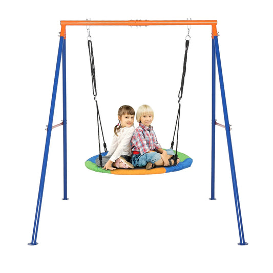 Ktaxon 550lbs Capacity Kids Swing Set with Heavy Duty A-Frame Metal Swing Stand, 40" Saucer Swing, for Backyard, Playground, Outdoor