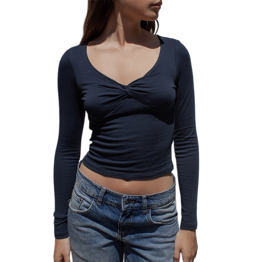 Peyakidsaa Women Long Sleeve T-Shirts Casual Shirts Spring Fall Slim Fit Blouse Tops Streetwear