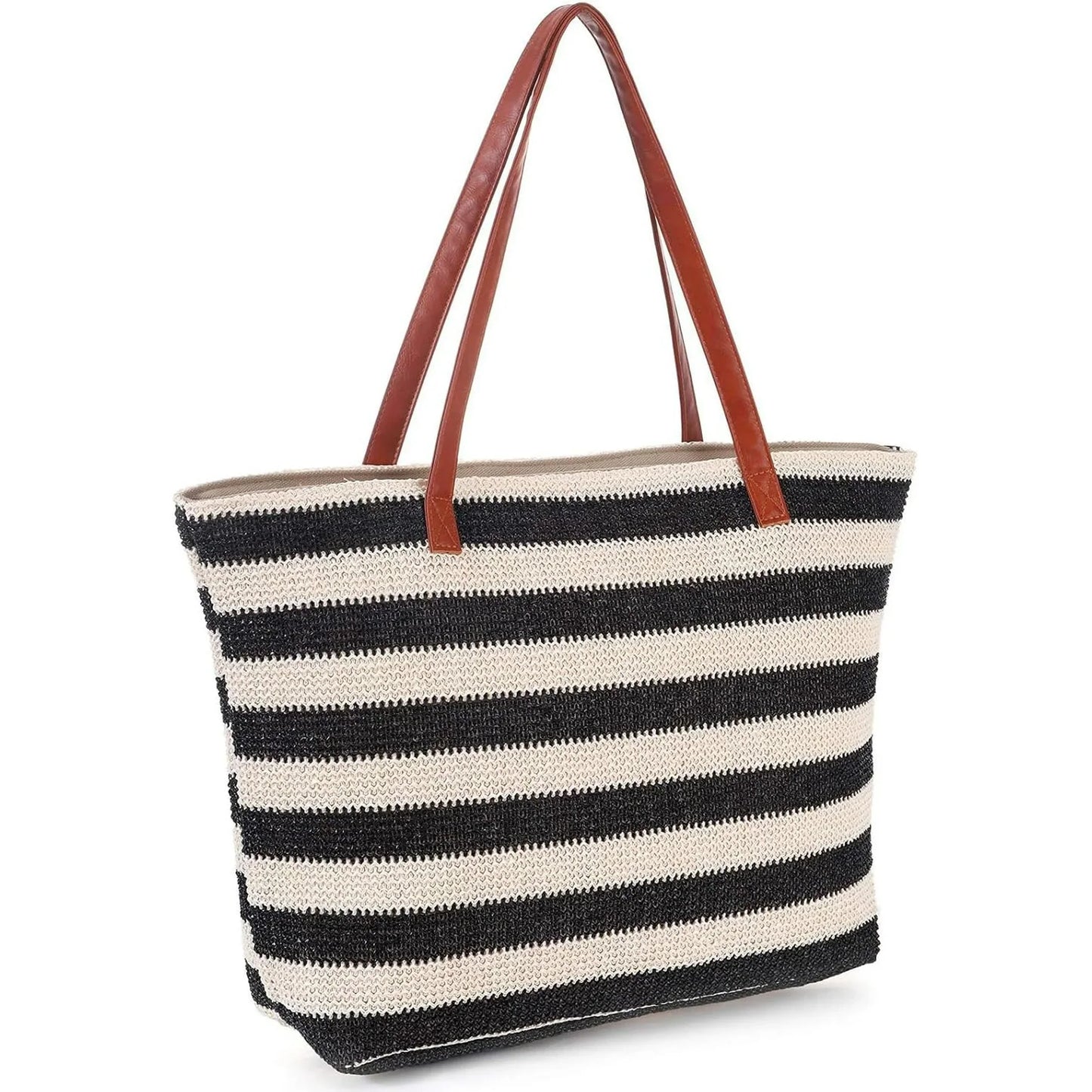 Large Woven Tote Bag for Women, Boho Straw Shoulder Bag Handbag for Shopping Holiday Travel