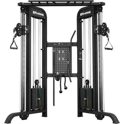 Syedee Functional Trainer with 352lbs Weight Stack, 2:1&1:1 Ratio System Cable Crossover Machine with Independent Double Pulley System, 2000lbs Multi-Functional Chest Fly Machine
