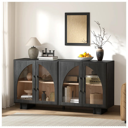 JOINICE Accent Cabinet with Adjustable Shelves,for Living Room,Entryway,Dinning Room,Black