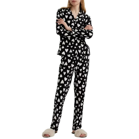 Valentine's Day Pajamas Set Women's Long Sleeve Tops Sleepwear Soft Satin Silk Loungewear Comfy Pjs Shorts Pyjama Set Homewear