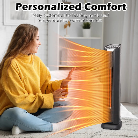 Ktaxon 1500W Portable Tower Space Heater with Remote , White