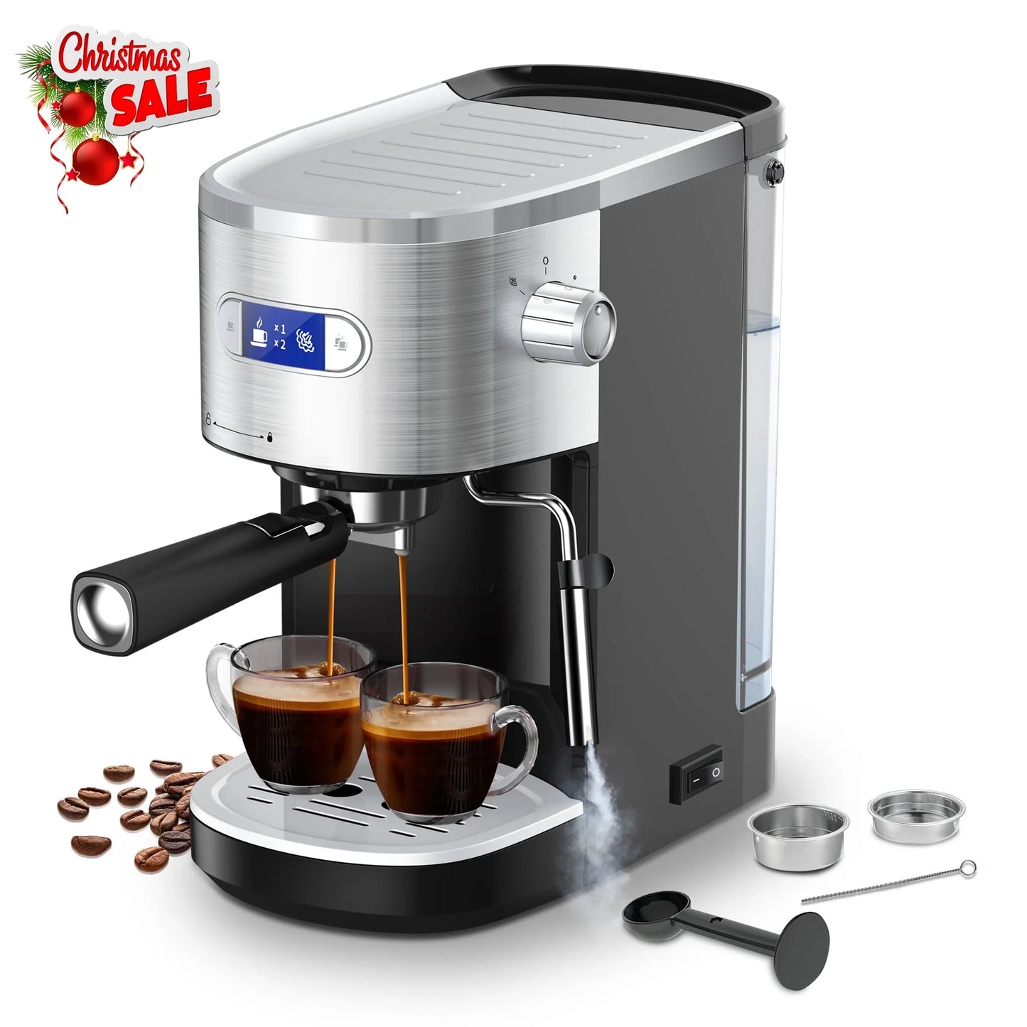 Moifoi 20-Bar Espresso Machines Semi-Automatic Espresso Machines with Milk Frother Steam Wand
