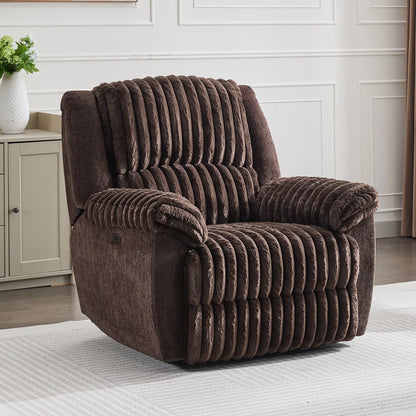Power Recliner Oversize Chairs for Adults Electric Recliners Chair Soft Fabric Overstuffed Single Reclining Chair for Living Room for Big Man with USB Port