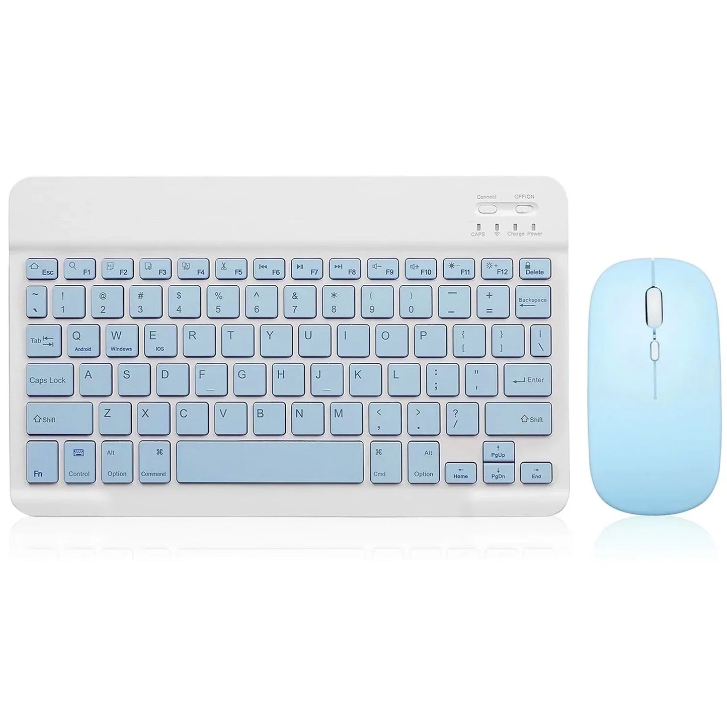 ARCTICICE 10in Wireless Keyboard and Mouse Combo, Ultra-Slim 78 Keys bluetooth Keyboard for Tablet PC Windows Mac IOS Android Devices, Blue