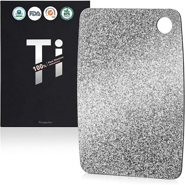 100% Pure Titanium Cutting Board ¨C EPA-Certified Cutting Board, Double-Sided Pure Titanium Cutting Board for Kitchen and Outdoor Cooking (12"x8")