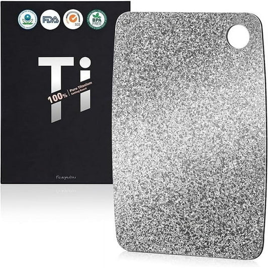 100% Pure Titanium Cutting Board ¨C EPA-Certified Cutting Board, Double-Sided Pure Titanium Cutting Board for Kitchen and Outdoor Cooking (12"x8")