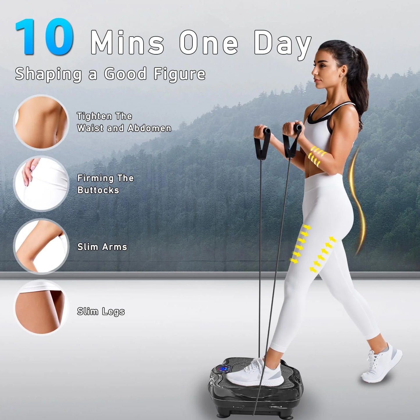 Jacgood XXL Vibration Plate, 330lbs 120 Levels Whole Body Workout Vibration Fitness Platform w/ Resistance Bands - Home Training Equipment for Wellness and Fitness