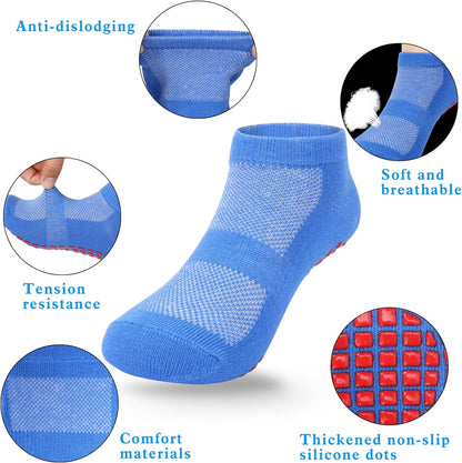 12 Pairs Kids Non Slip Socks Grip Ankle Sticky Toddler Socks for 1-4/5-10 Years Old Boys Girls Infant Baby Children