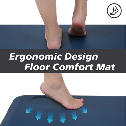 HOMWOO Anti Fatigue Kitchen Mat, Cushioned Floor Mat, 40"x20" Comfort Standing Office Desk Mat,Thick Kitchen Rugs for Home, Pu, Blue