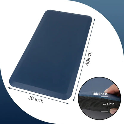 HOMWOO Anti Fatigue Kitchen Mat, Cushioned Floor Mat, 40"x20" Comfort Standing Office Desk Mat,Thick Kitchen Rugs for Home, Pu, Blue