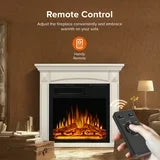 KISSAIR 25'' x 26.57'' Freestanding 1500W Electric Indoor Fireplace