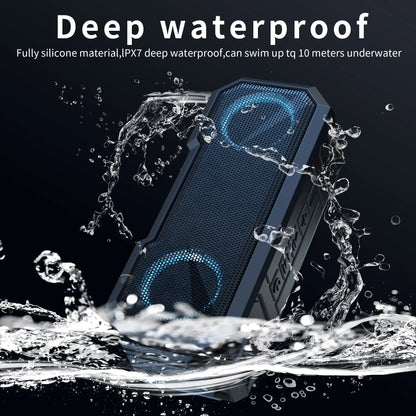 New Bluetooth Speaker with IPX7 Waterproof, Multicolor LED Light, Power Bank, Dual Speakers, Outdoor Wireless Audio